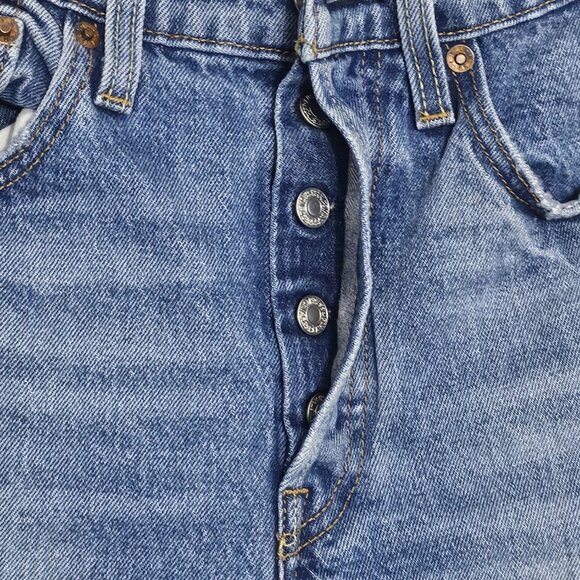 2/$50 Levi Strauss Distressed 501 Button Fly Skinny Jeans Size 25 - Picture 2 of 10